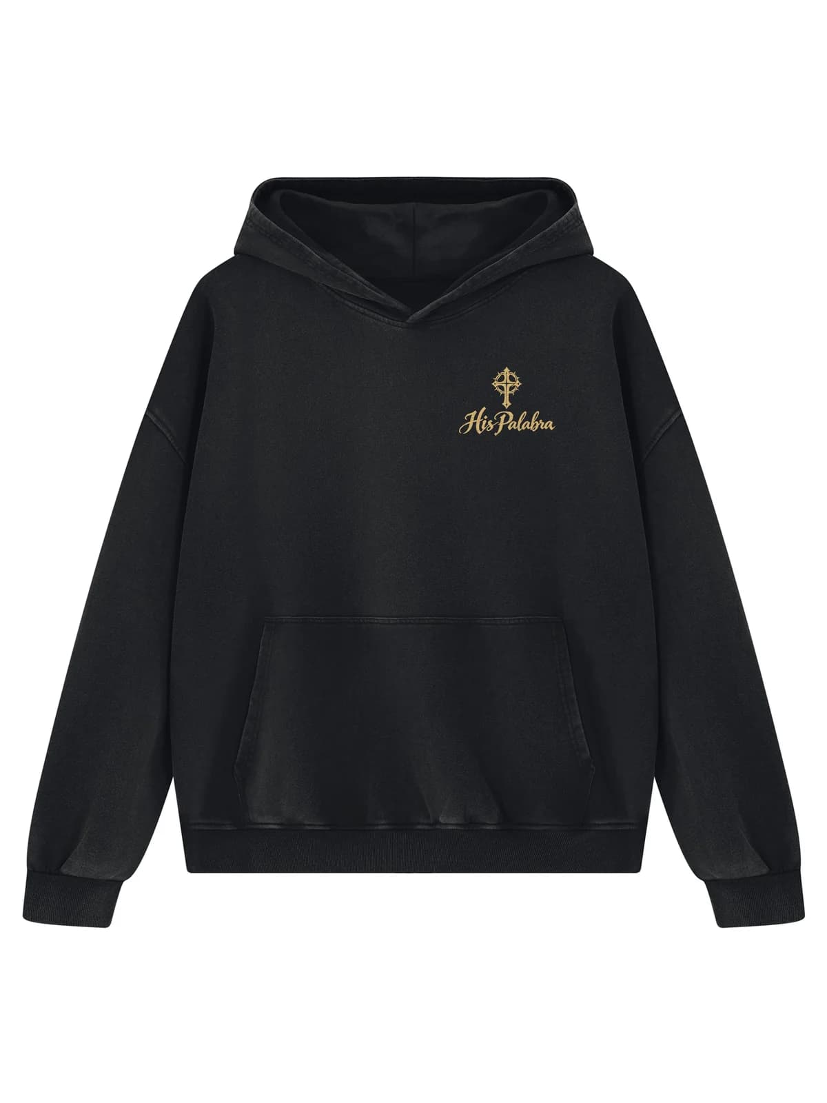 Maná District John 19:30 Hoodie in Black, front
