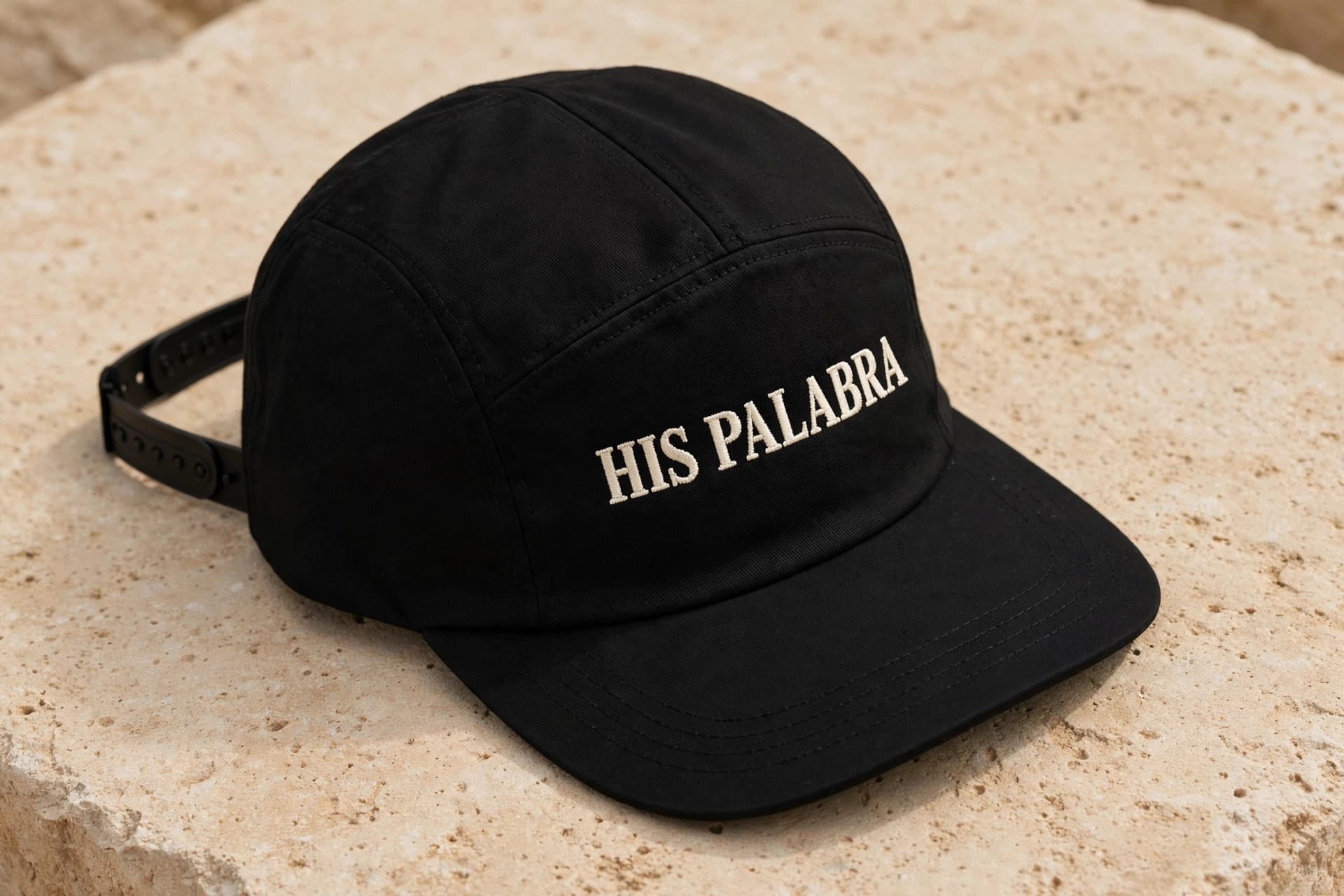 Black His Palabra classic hat with embroidered front